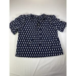 J Crew Ruffle Daisy Blouse Size L Boho Style